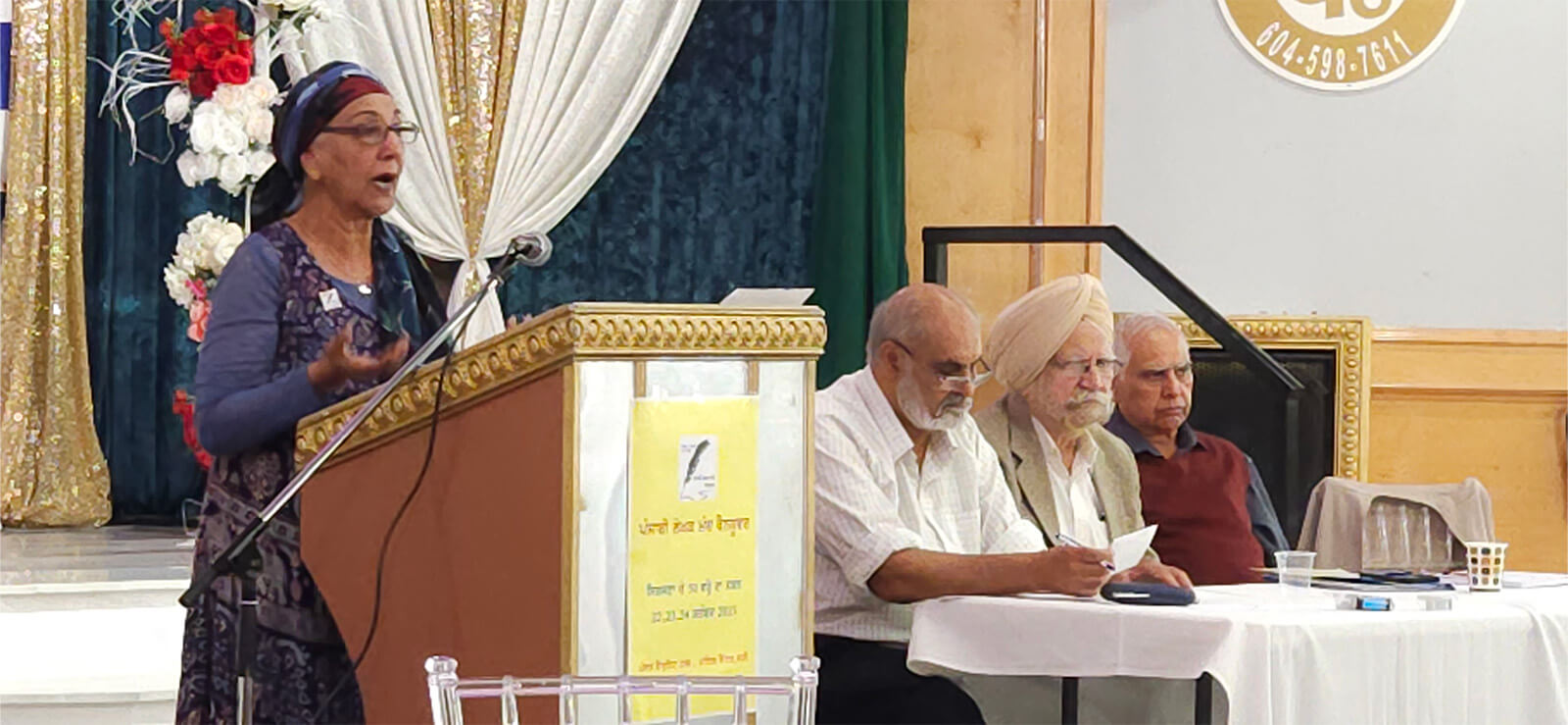 Punjabi Writers Forum - Panel Photo - L to R - Surjeet Kalsey, Sukhwant Hundal, Panel Member, Sadhu Binning