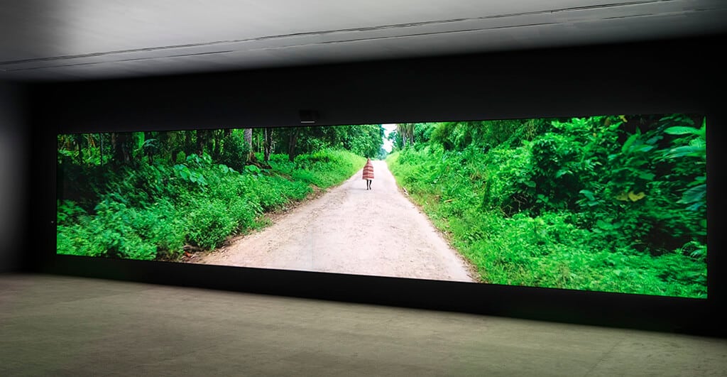 Installation view of Taloi Havini’s work in Transits and Returns, exhibition at the Vancouver Art Gallery, September 28, 2019 to February 23, 2020