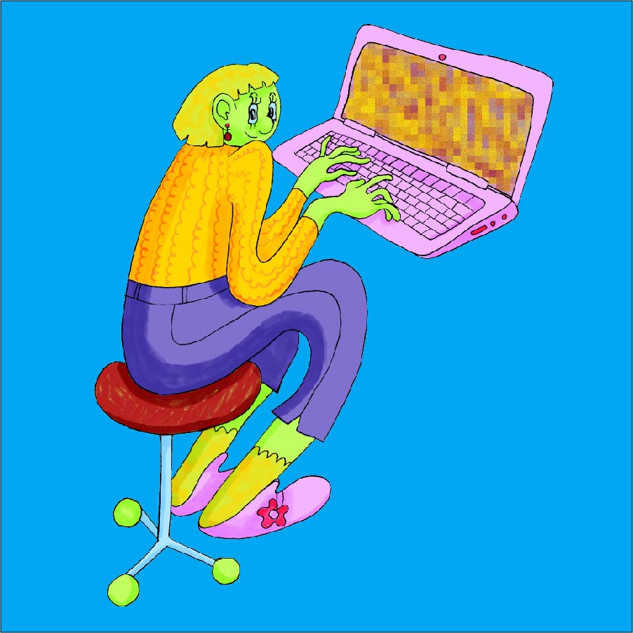 Illustrations by Chhaya Naran for the 2021 Surrey Art Gallery/Rungh Art + Feminism Wikipedia Edit-a-thon event (Instagram @butterlvr69, web https://ahycah.com/).