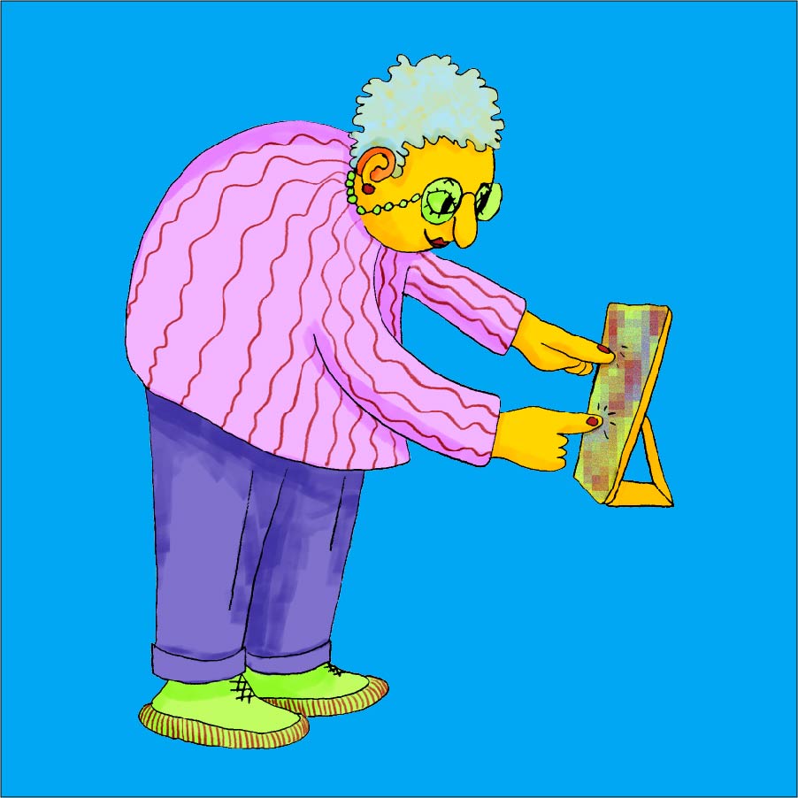 Illustrations by Chhaya Naran for the 2021 Surrey Art Gallery/Rungh Art + Feminism Wikipedia Edit-a-thon event (Instagram @butterlvr69, web https://ahycah.com/).