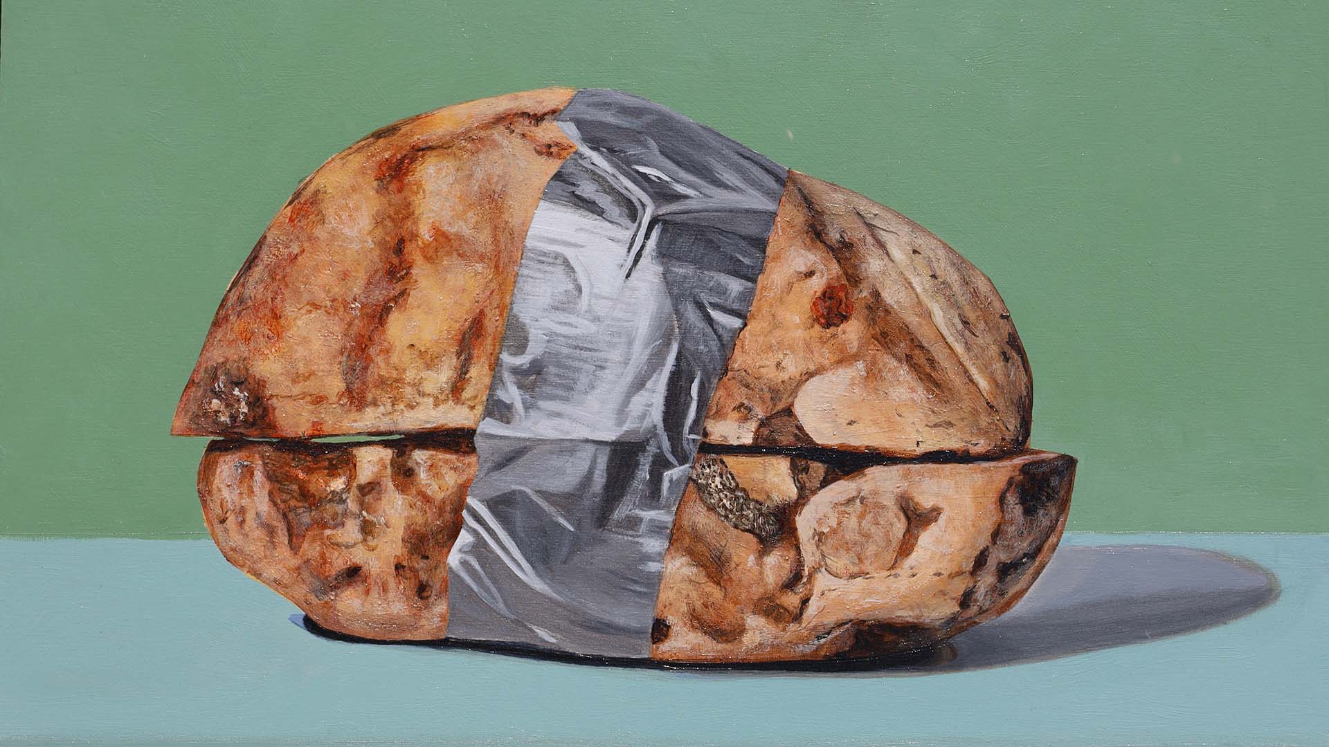 Healing Alone acrylic on panel 36 x 46 cm. 2021