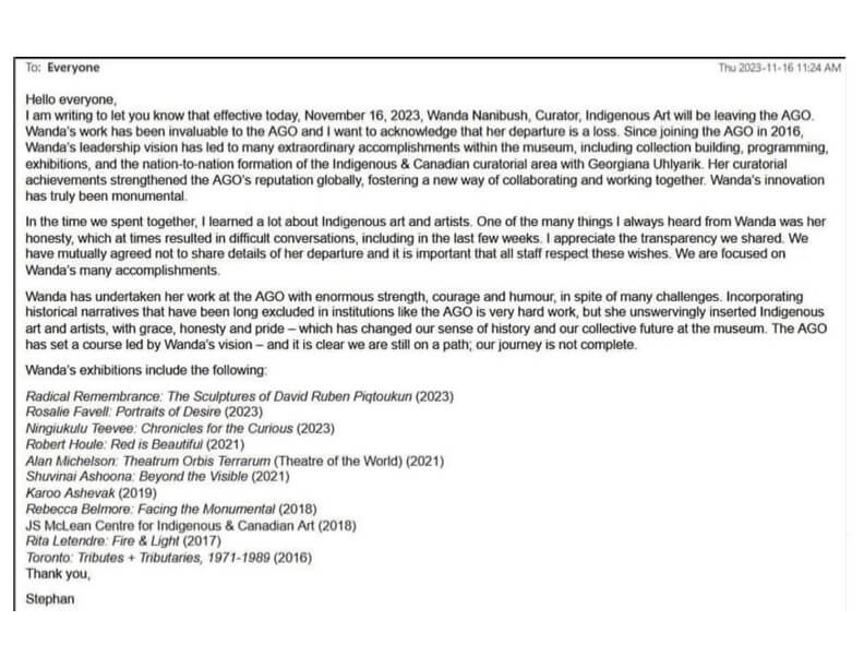 Email by Stephan to Everyone, dated Thursday, November 16, 2023.